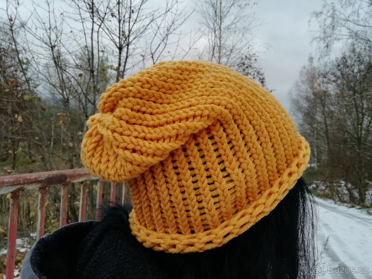 Nová pletená čepice 2v1 - 2