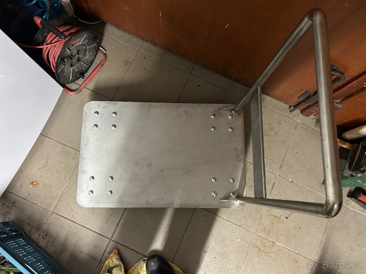 Plošinový vozík 470x730 mm, NEREZOVÝ - 2