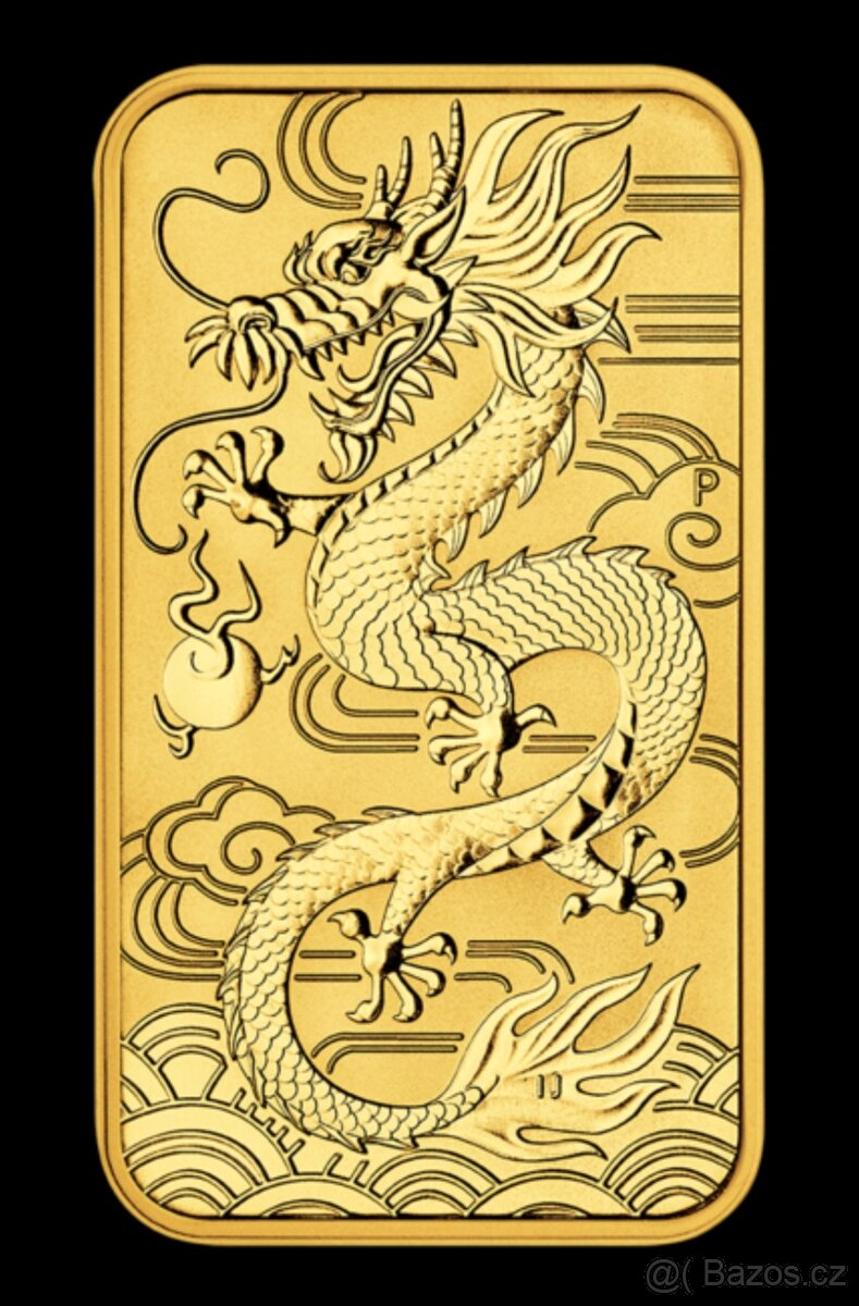 Rectangular Dragon 1 oz BU 2018 - zlatá mince - 2
