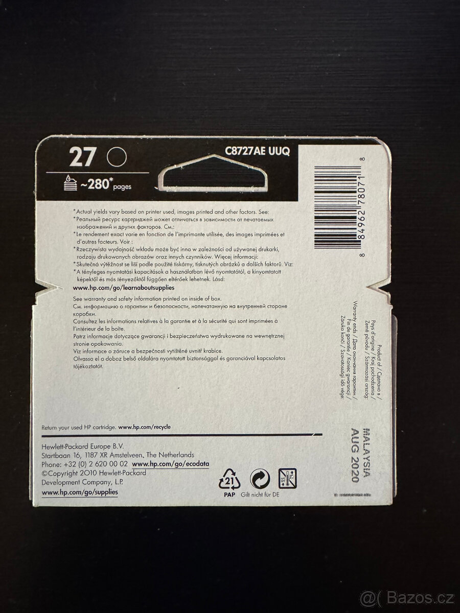 HP 27 (C8727AE) černý originální - 2