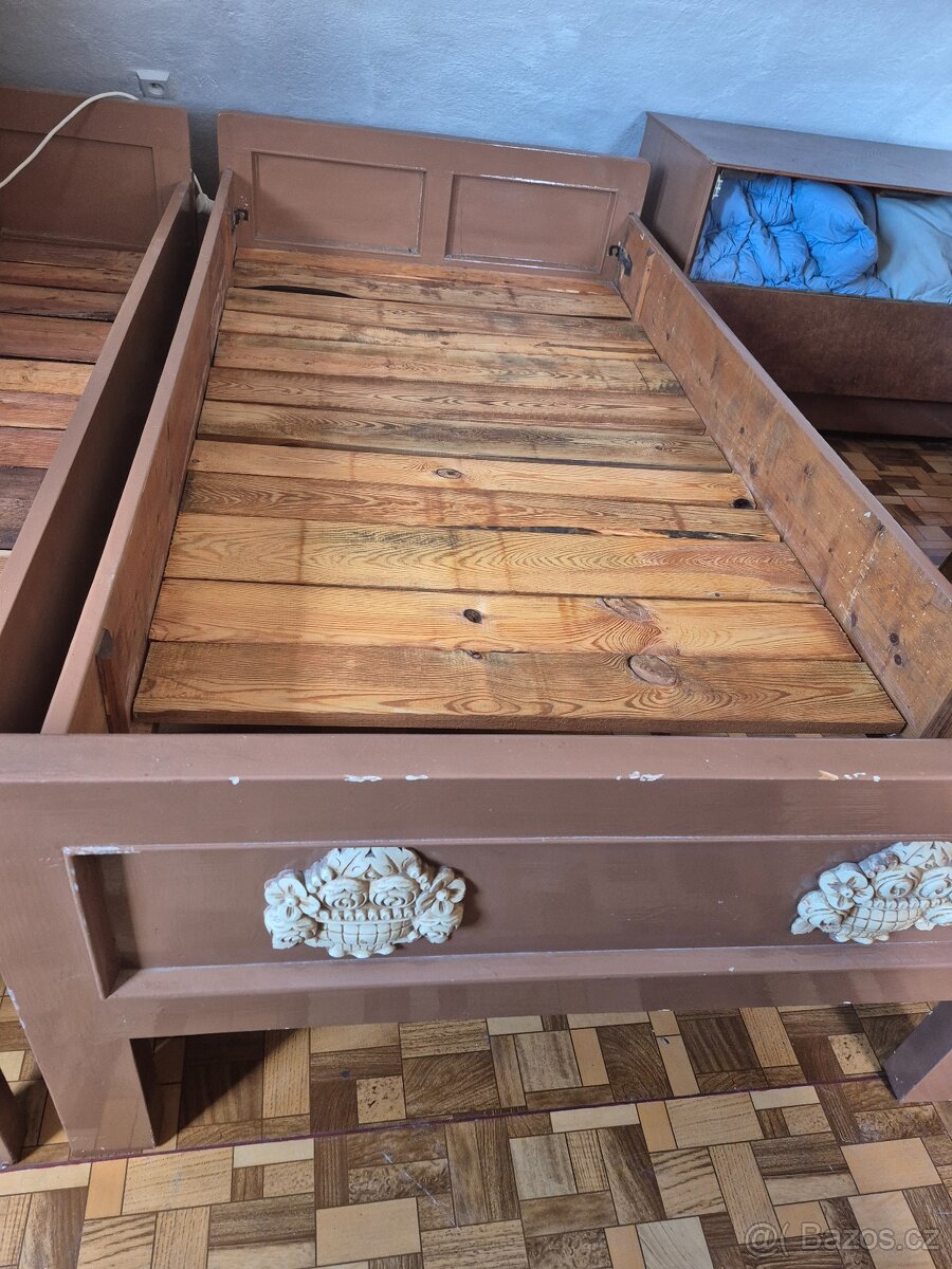 Starožitná postel 2x - 2