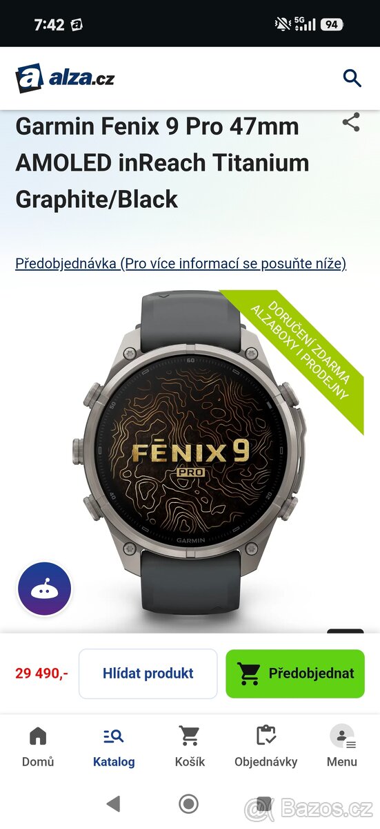 Garmin Fenix 9 Pro 47mm AMOLED inReach Titanium Graphite/Bla - 2