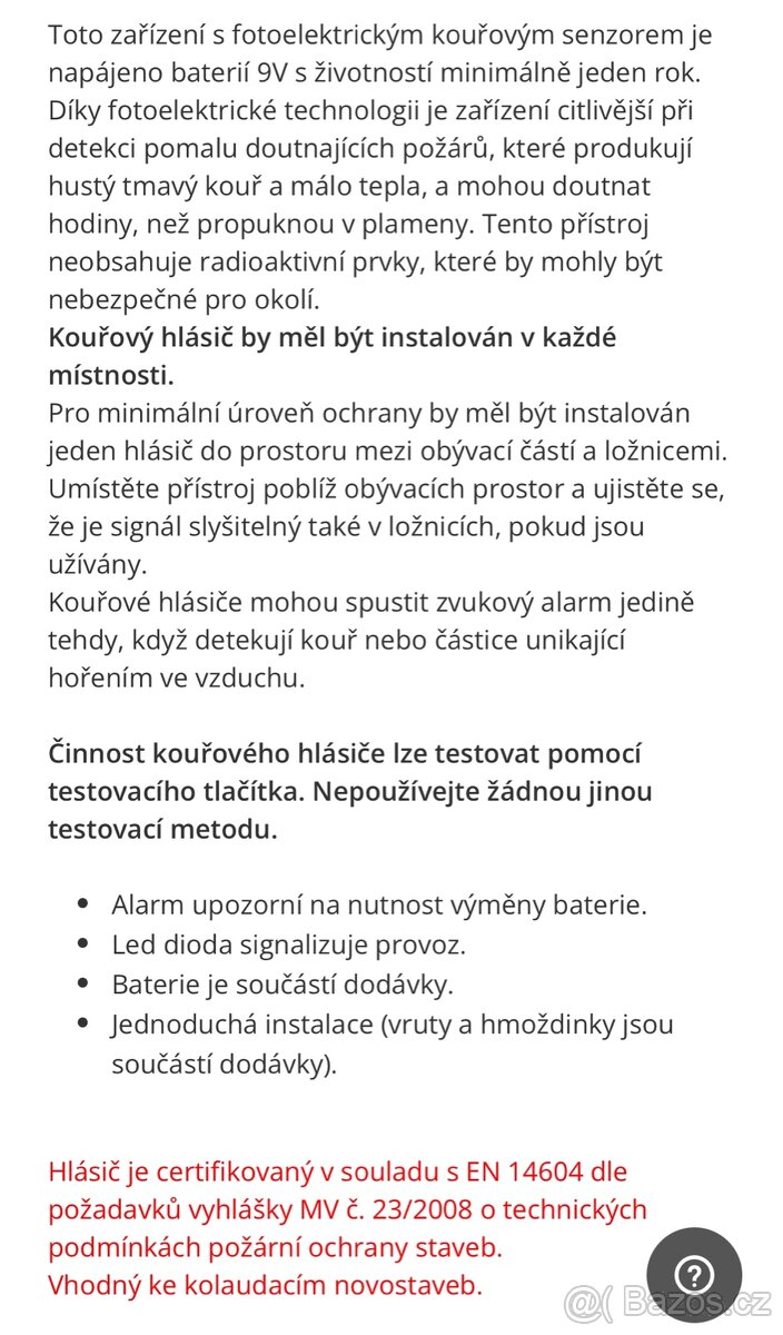 Detektor kouře MBK18-G506 - 2