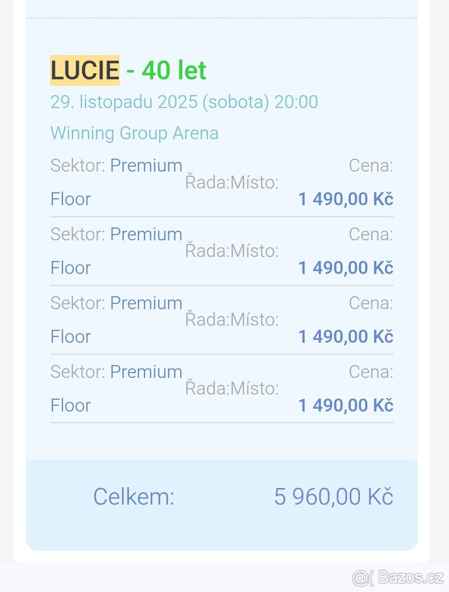 Vstupenky LUCIE Brno - 2
