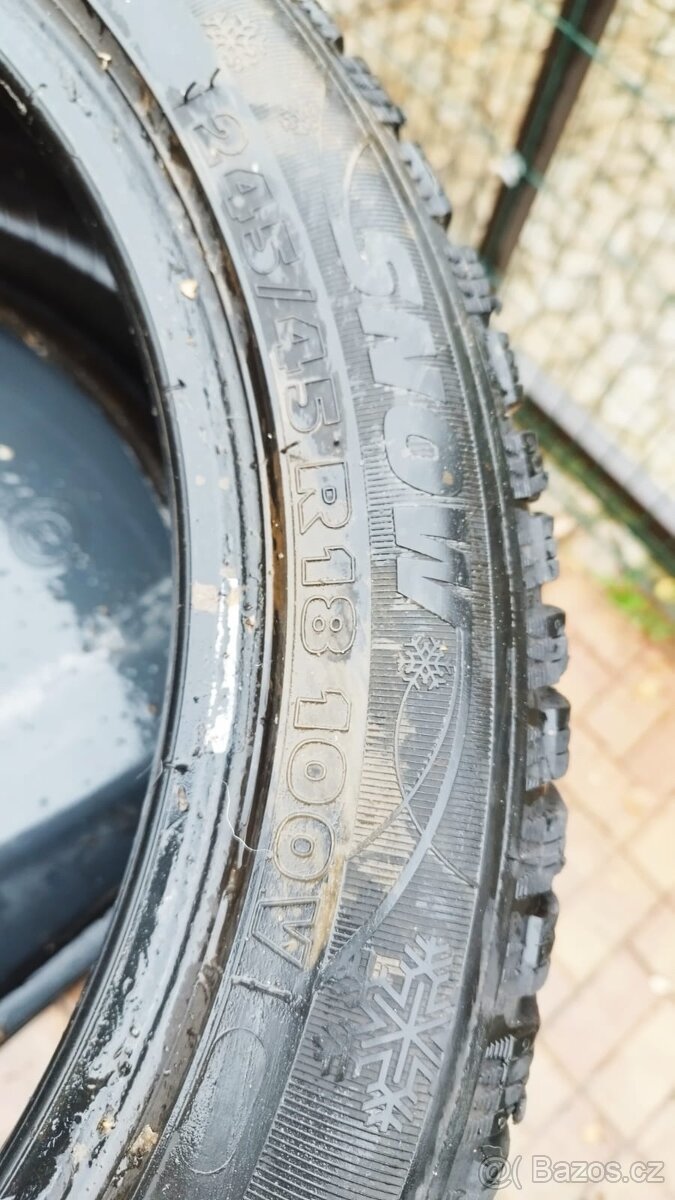 🛞 2× zimnà pneumatiky Kormoran SNOW 245/45 R18 100V – 5 mm - 2