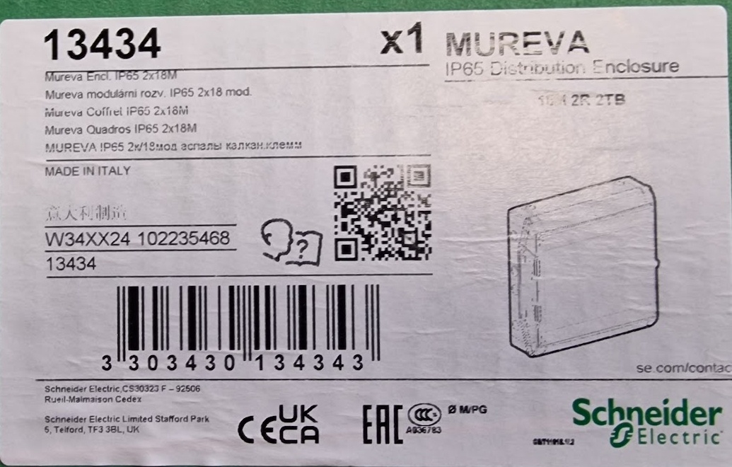Rozvodnice, Mureva, 2x18 modulů Schneider electric 13434 - 2