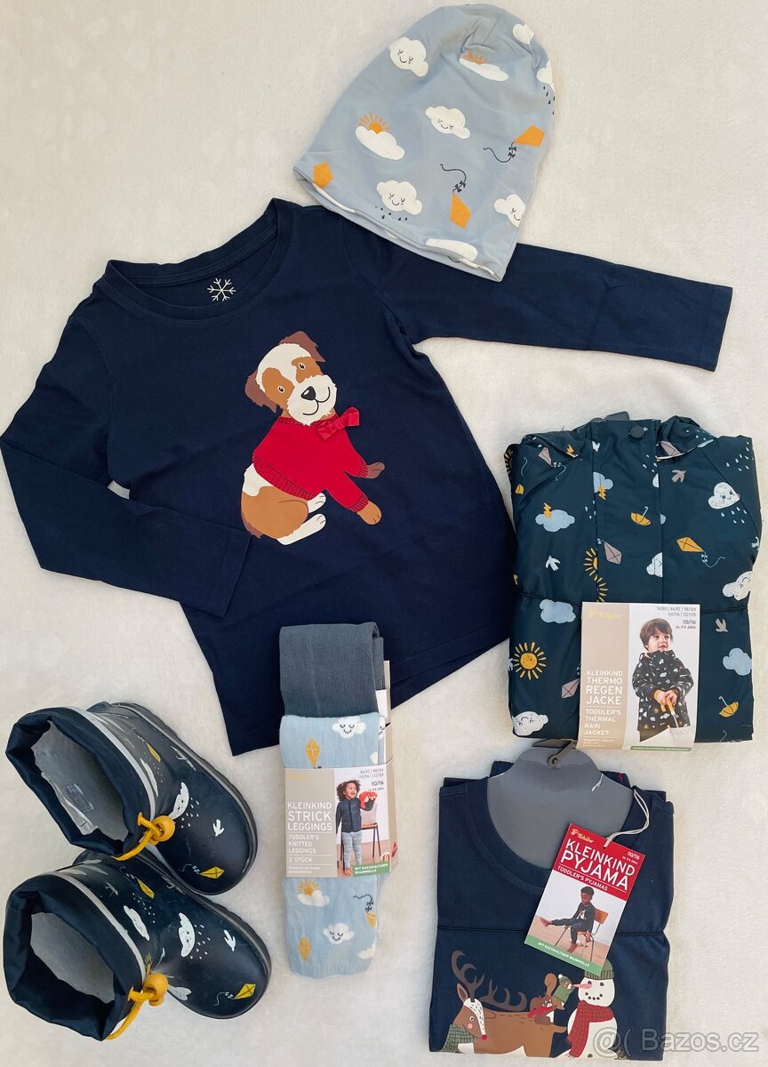 Tchibo bunda, holiny, pyžamko, čepice vel. 110-116 - 2