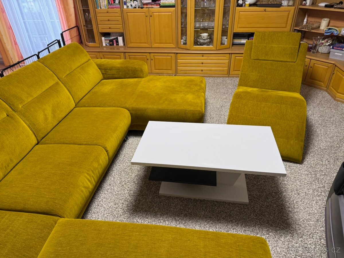 sedačka hořčicová PHASE + vlnka - 2