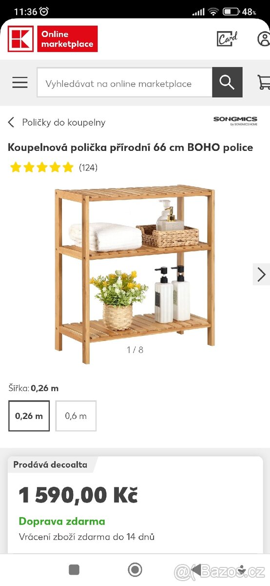 Koupelnová polička z bambusu - 2