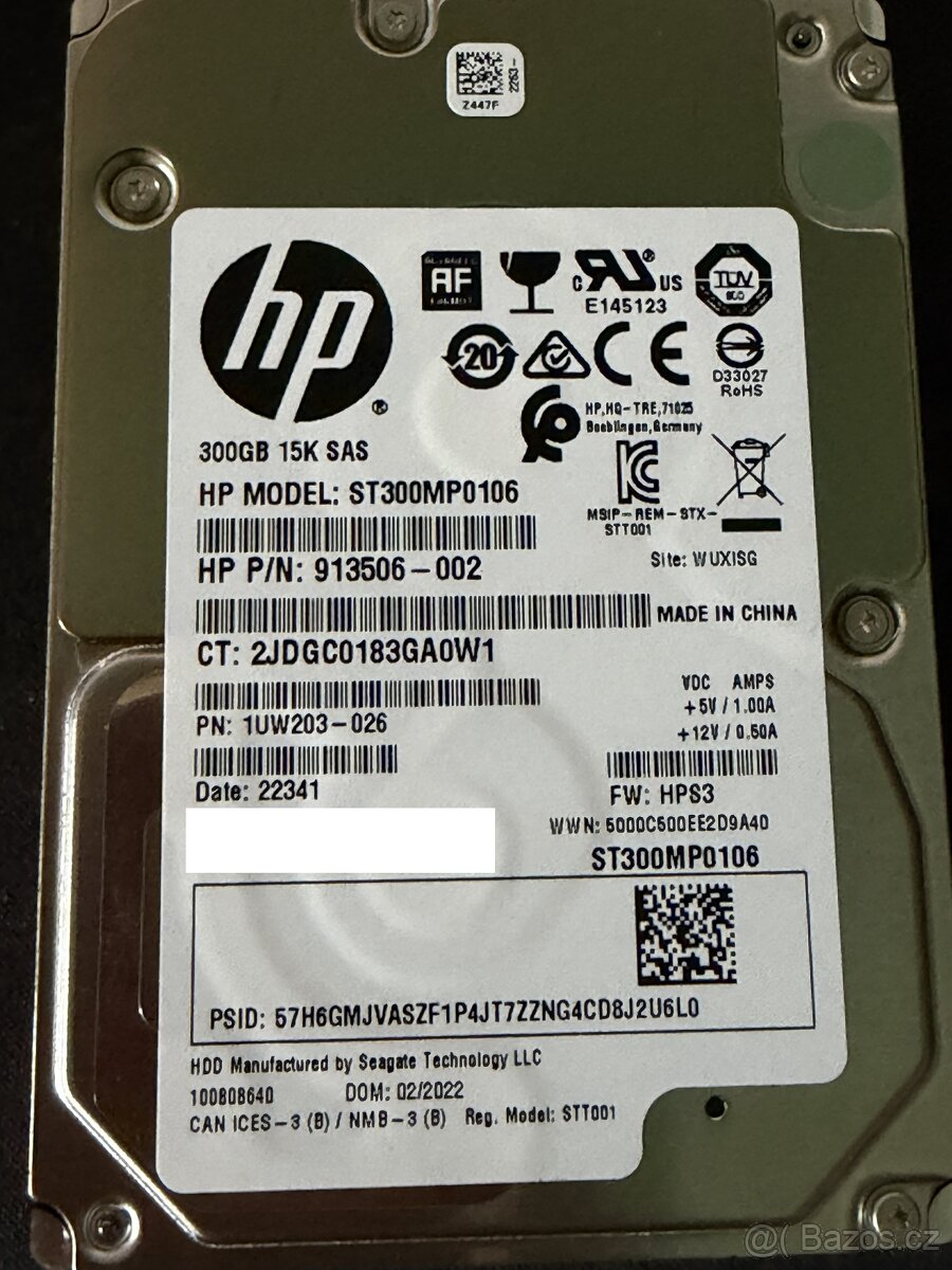 nové serverové SAS HDD disky 2,5" - 2
