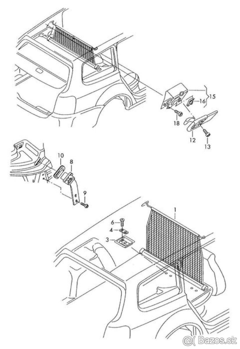 Volkswagen Passat B6/B7 dělící síť do zavazadlového prostoru - 2