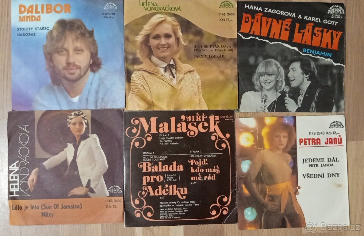 SP vinylové desky různých interpretů v perfektním stavu - 2