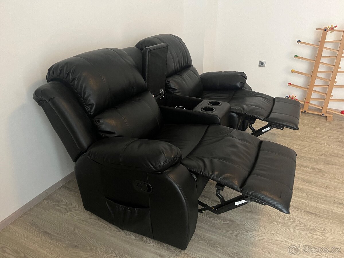 Rozkládací dvojkřeslo černé - 2