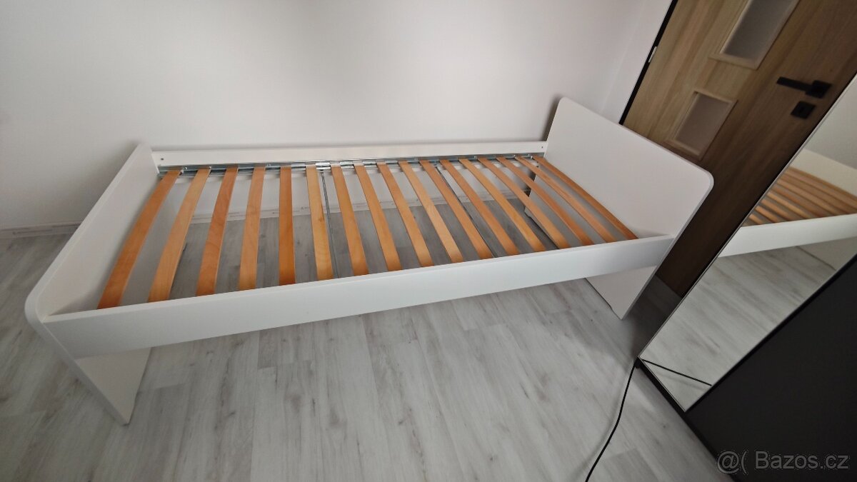 Ikea postel bílá 90x200 + šuplík - 2