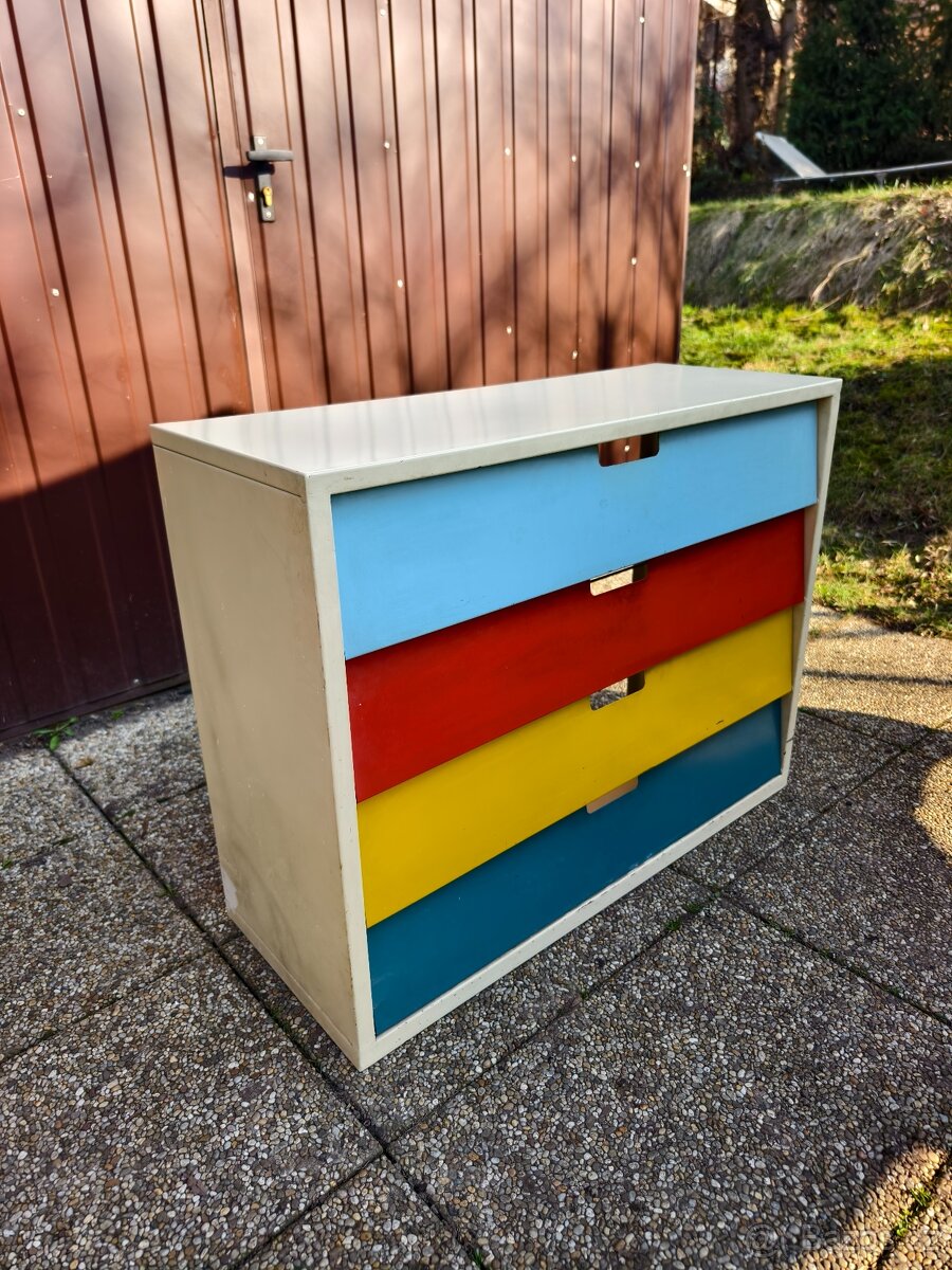 Jedinečný Retro plechový botník barevný - 2