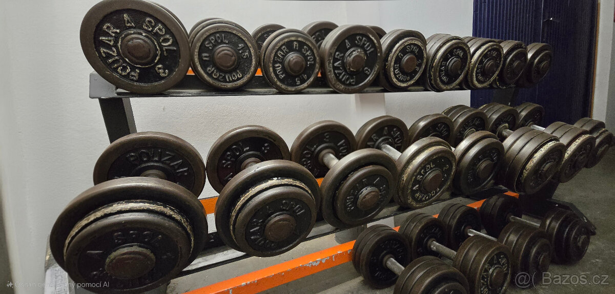 Činky jednoručky, lavice bench - 2