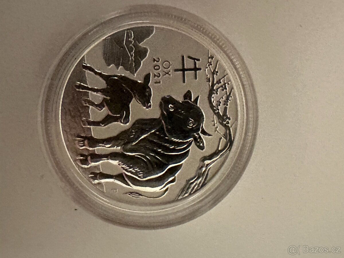 Set 3× 1 oz stříbra – Lunar Ox 2021 + Panda 2024 + Dragon 20 - 2