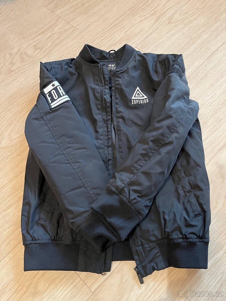 Černá podzimní bunda H&M - 2