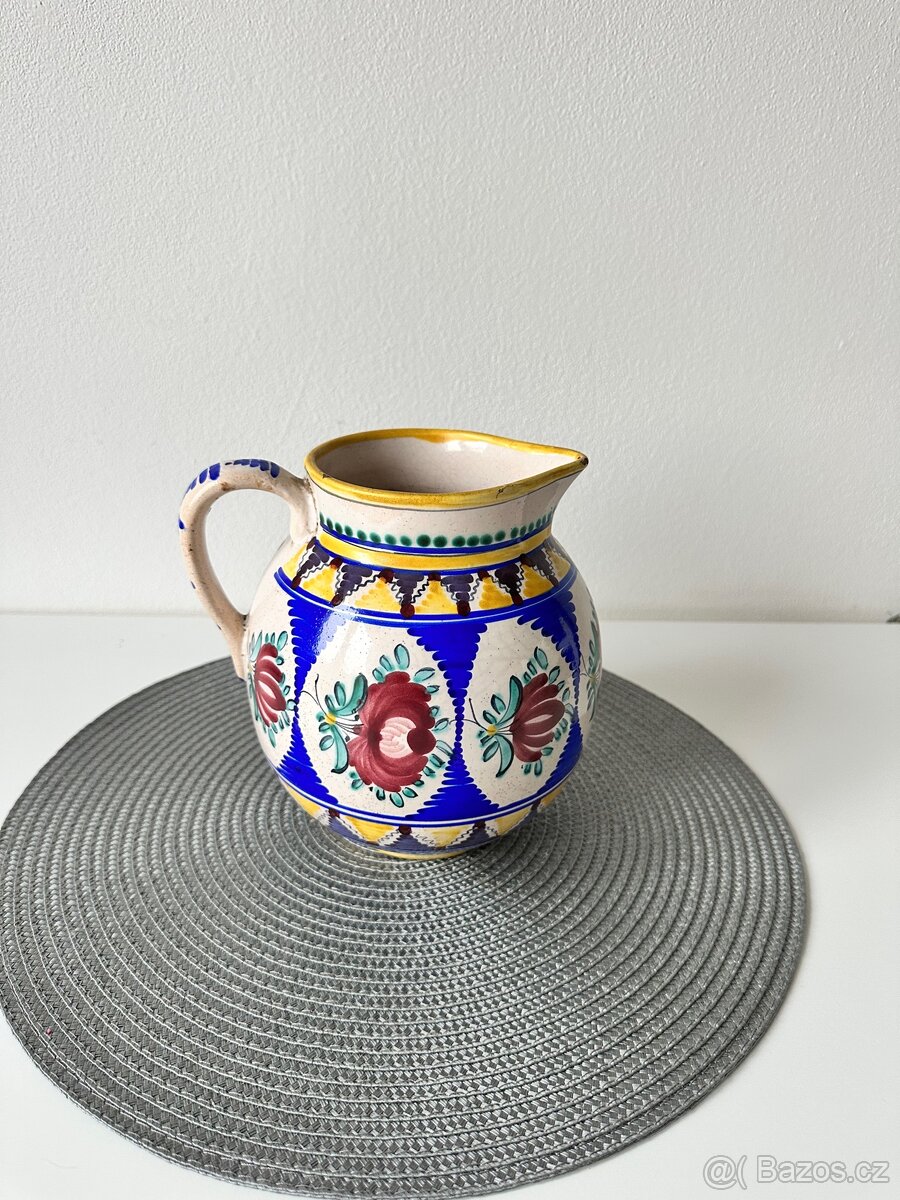 Keramický džbán ručně malovaný - signovaný - 2