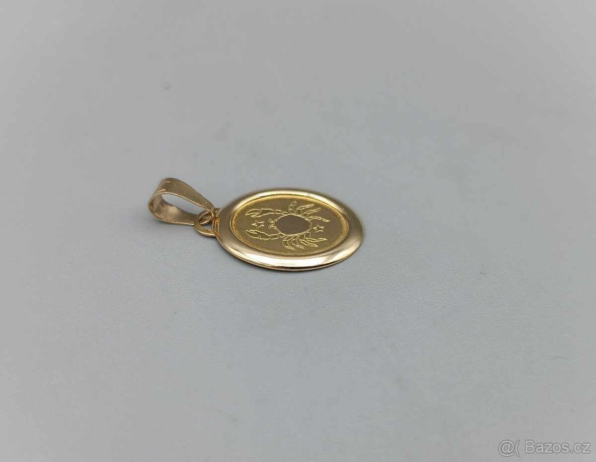 Zlatý přívěsek Rak 0,95g, 14 kt, 585/1000 - 2