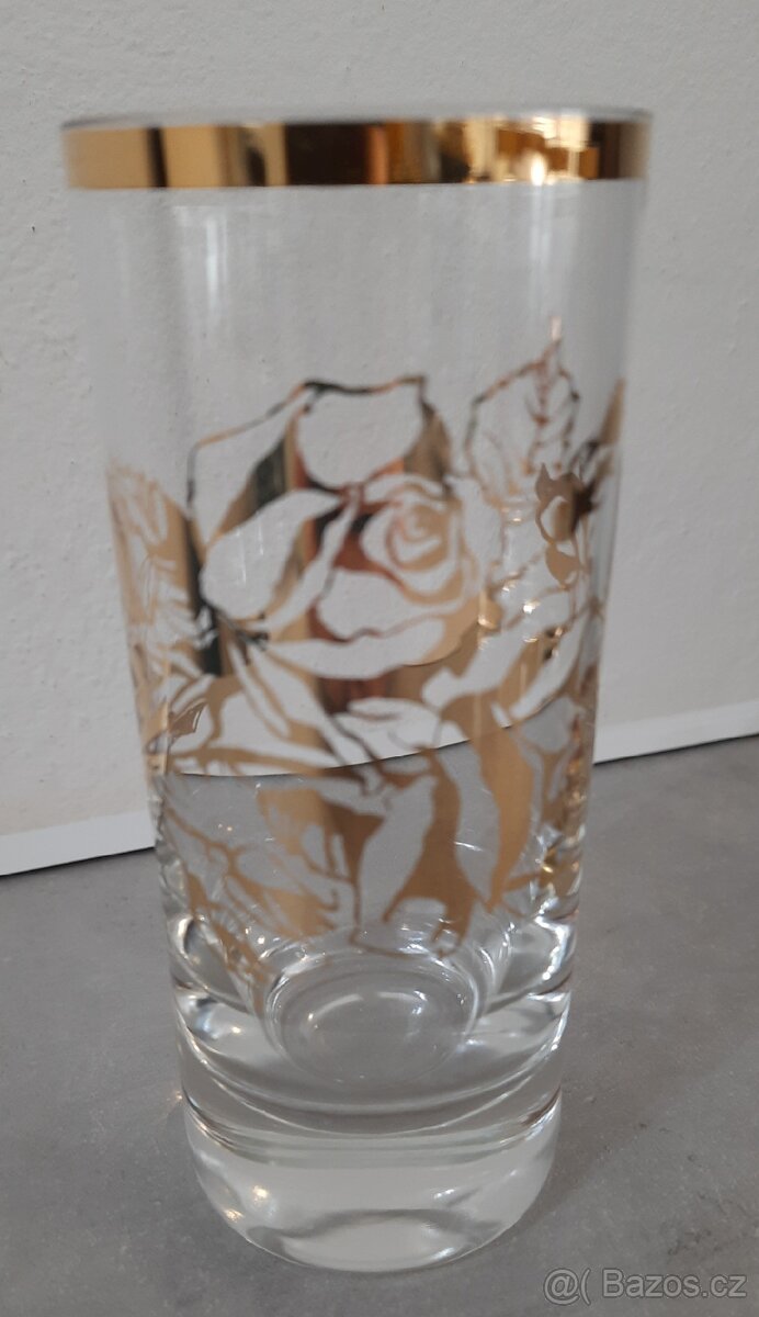 Zlacené skleničky válkové - vodovky - 2