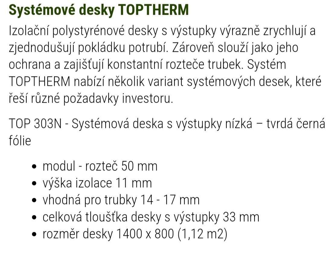 Systémové desky podlahového vytápění - 2