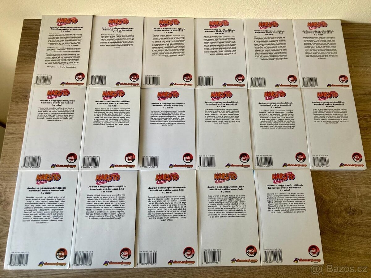 Prodám Mangy Naruto 1. - 17. díl - 2