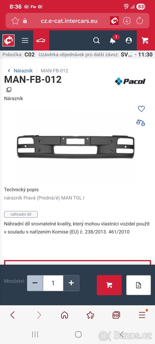 Nárazník Man Tgl - 2