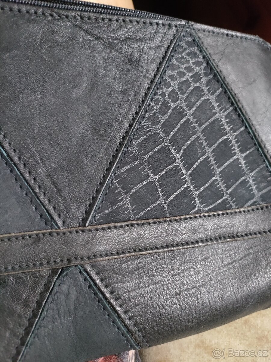 Vintage černé kožené psaníčko - 2