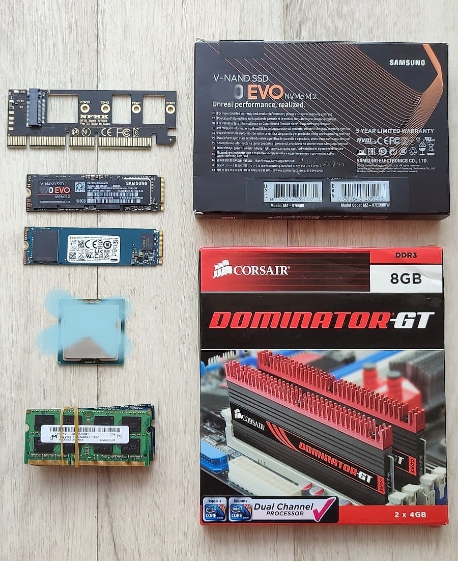 HD S-ATA, HD SSD 250GB - 8TB, dále RAMky DDR3 pro desktop PC - 2