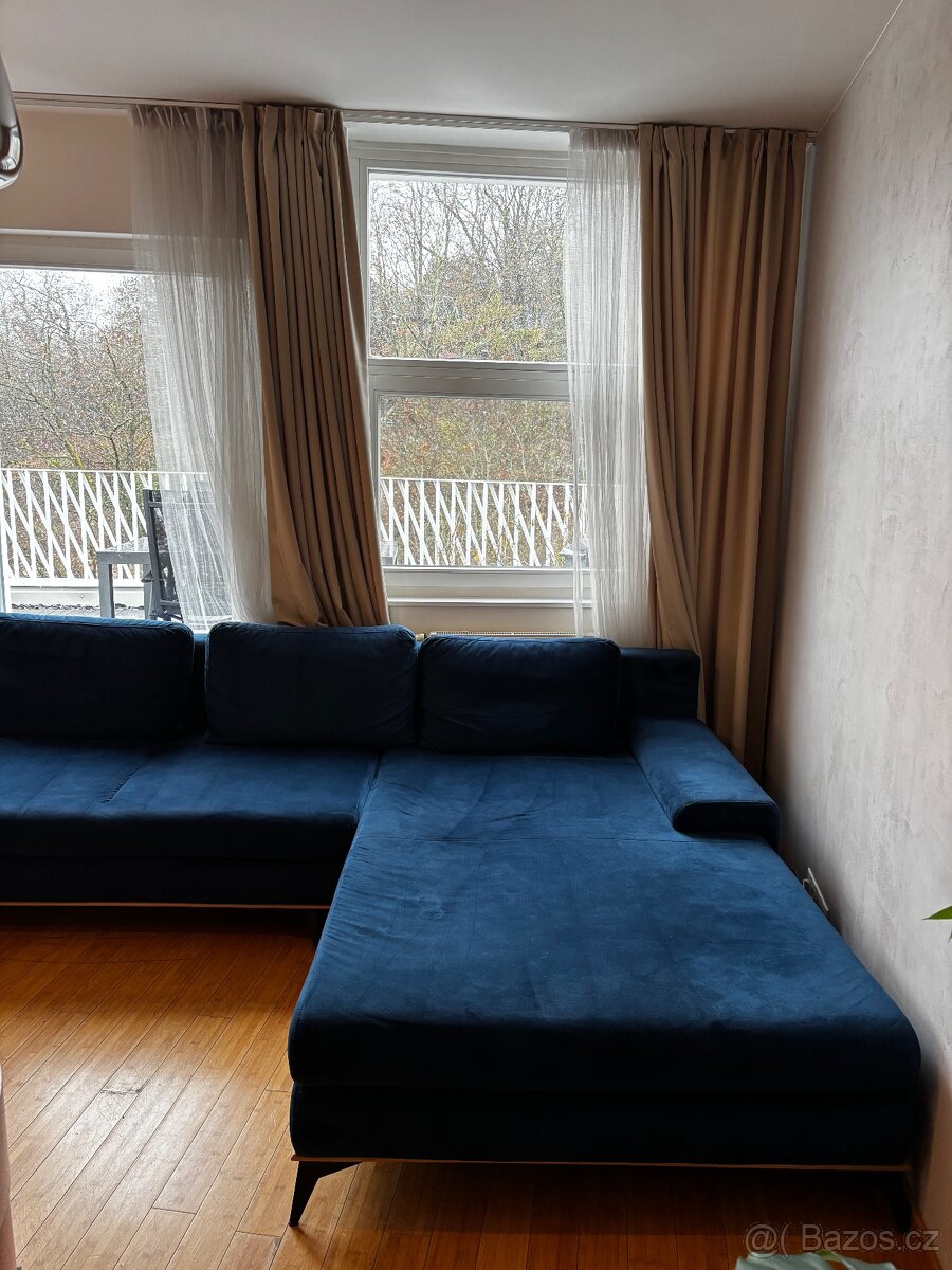 Rohová pohovka Planet z Bonami Semišová, Pravý roh - 2