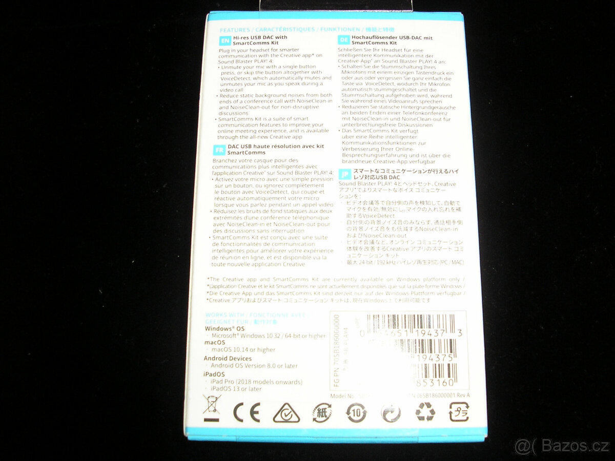 Zvukový převodník (DAC), zesilovač SOUND BLASTER PLAY 4 - 2