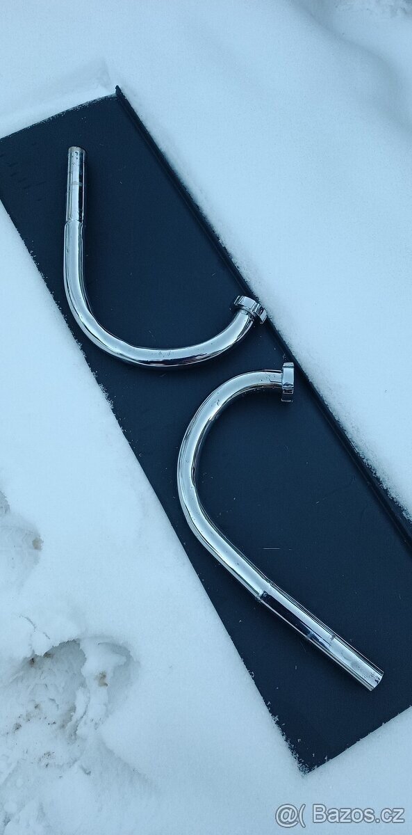 Jawa 350/354/360 Kolena Výfuku+ Matice Jawa Speciál Chrom - 2