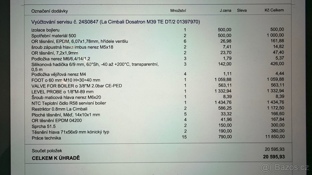 Profi kávovar La Cimbali M39 dosatron. 2 Páky. - 2