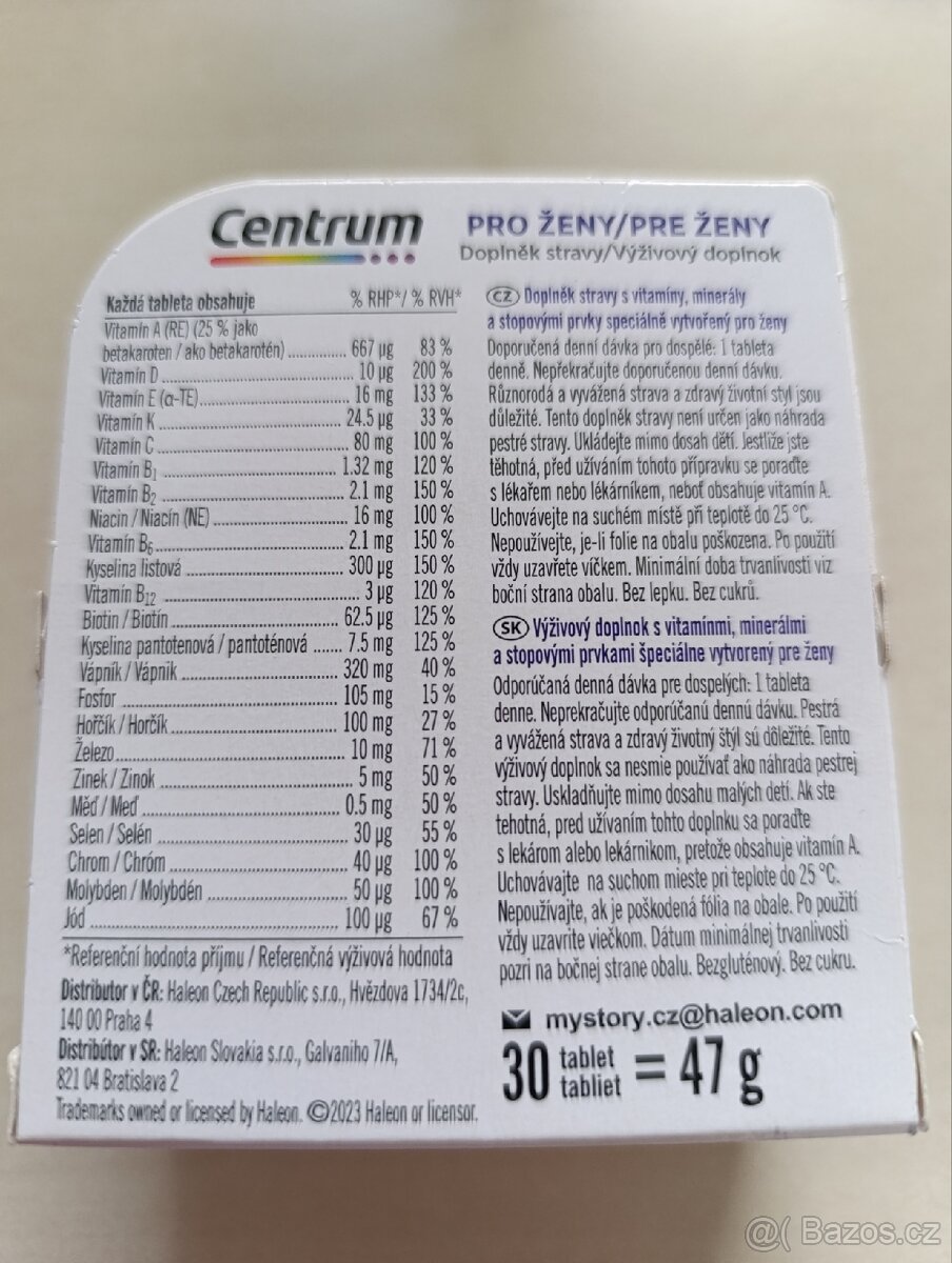 Centrum pro ženy vitamíny - 2