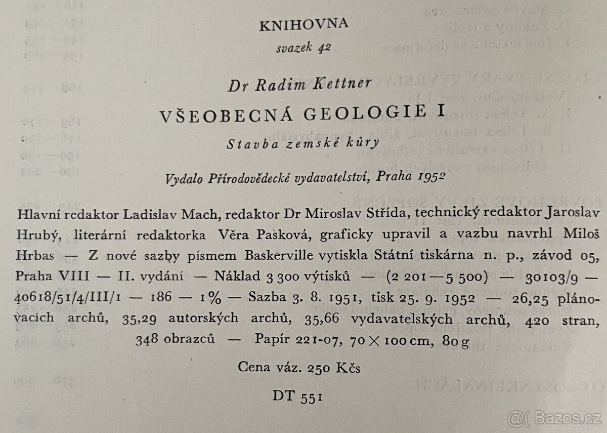 Všeobecná geologie I., II., III. - Radim Kettner - 2