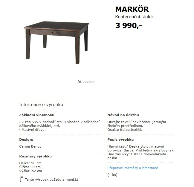 Konferenční stolek IKEA MARKOR - 2