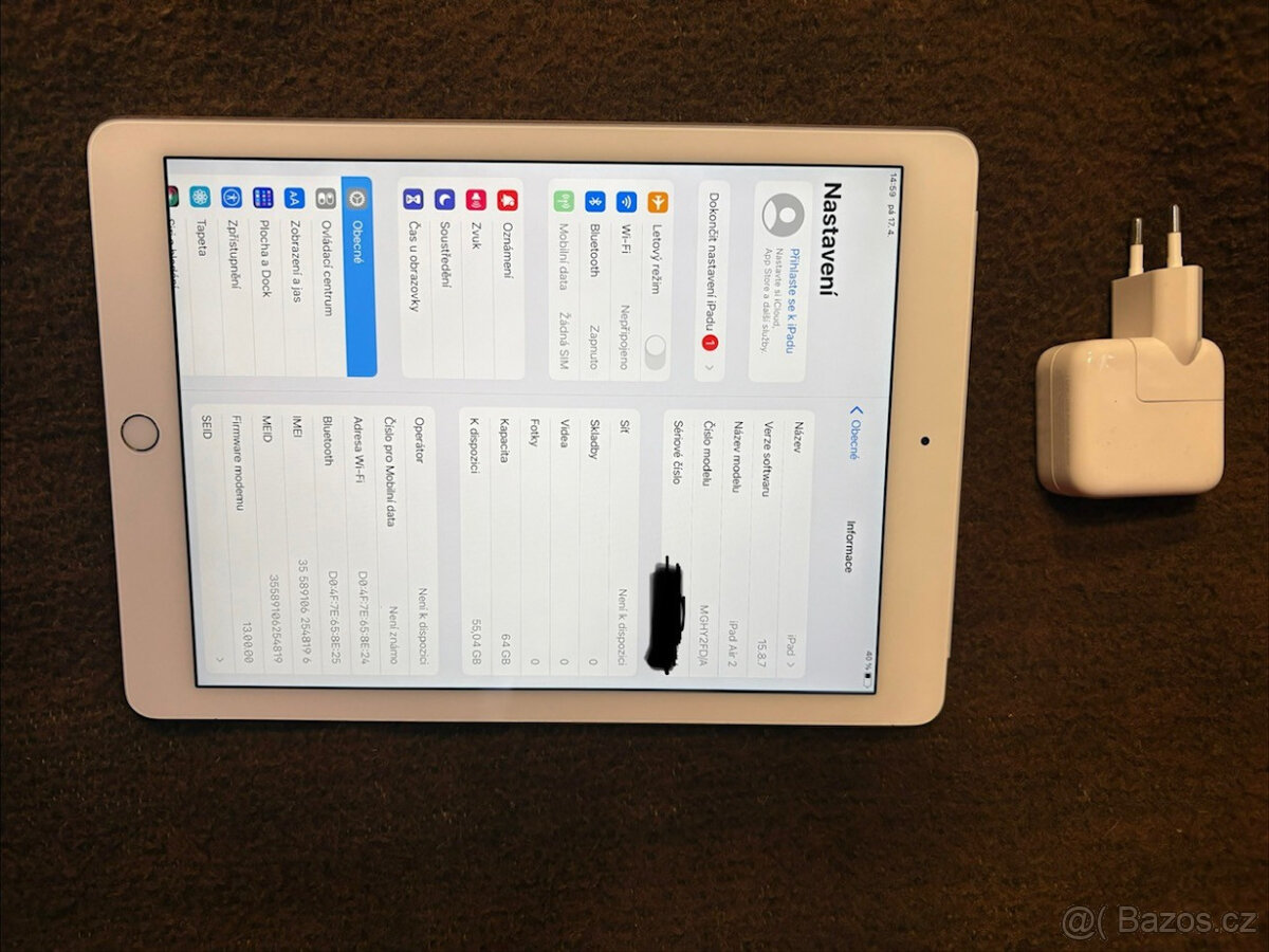 Prodám iPad Air 2 64 GB Cellular (SIM) White - 2