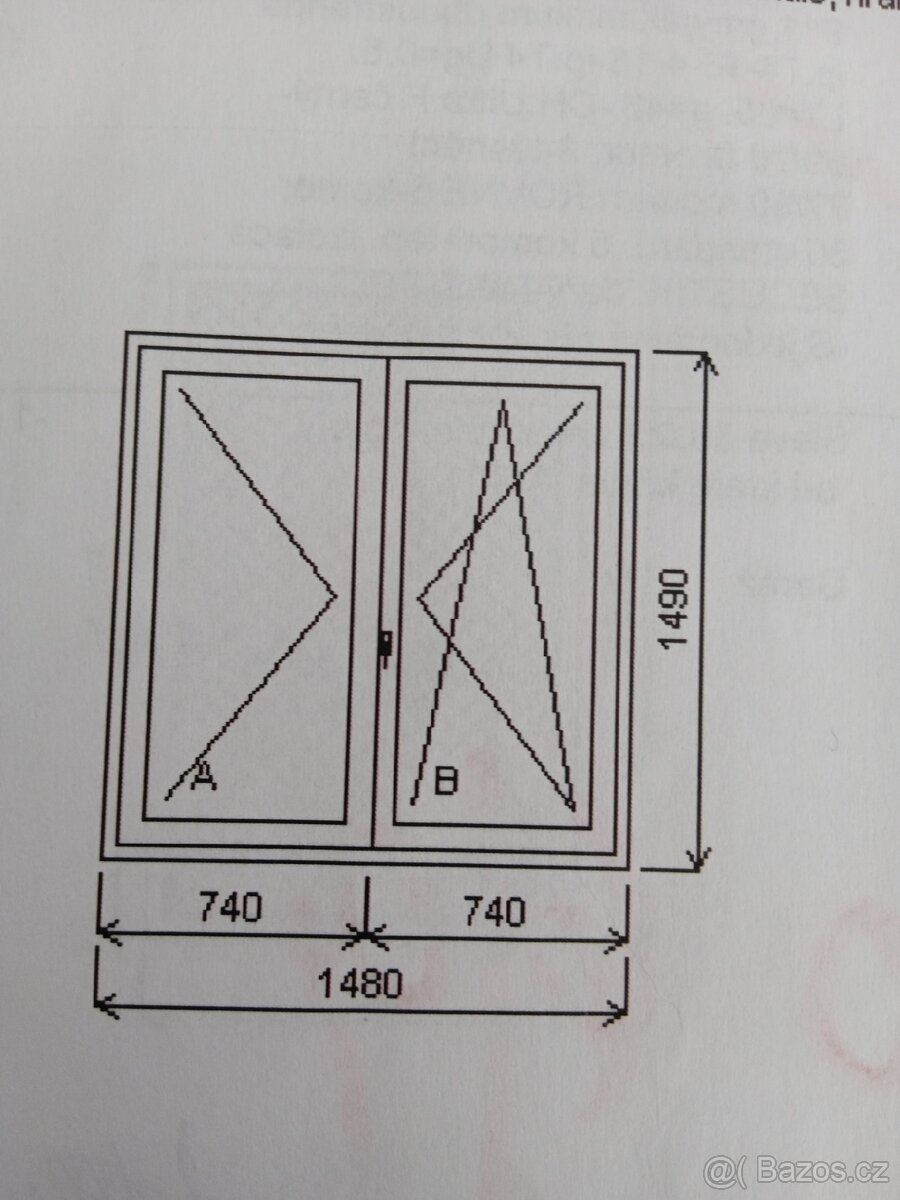 Dvojdílné okno, barva: grey aluminium. poz.132 - 2