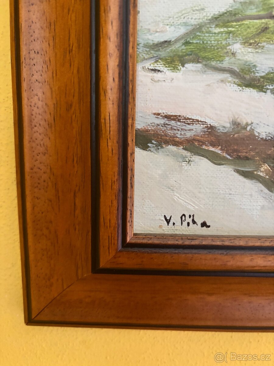 Obraz Vlastimil Píha, tání v Rokytnici, olej 45x50 - 2