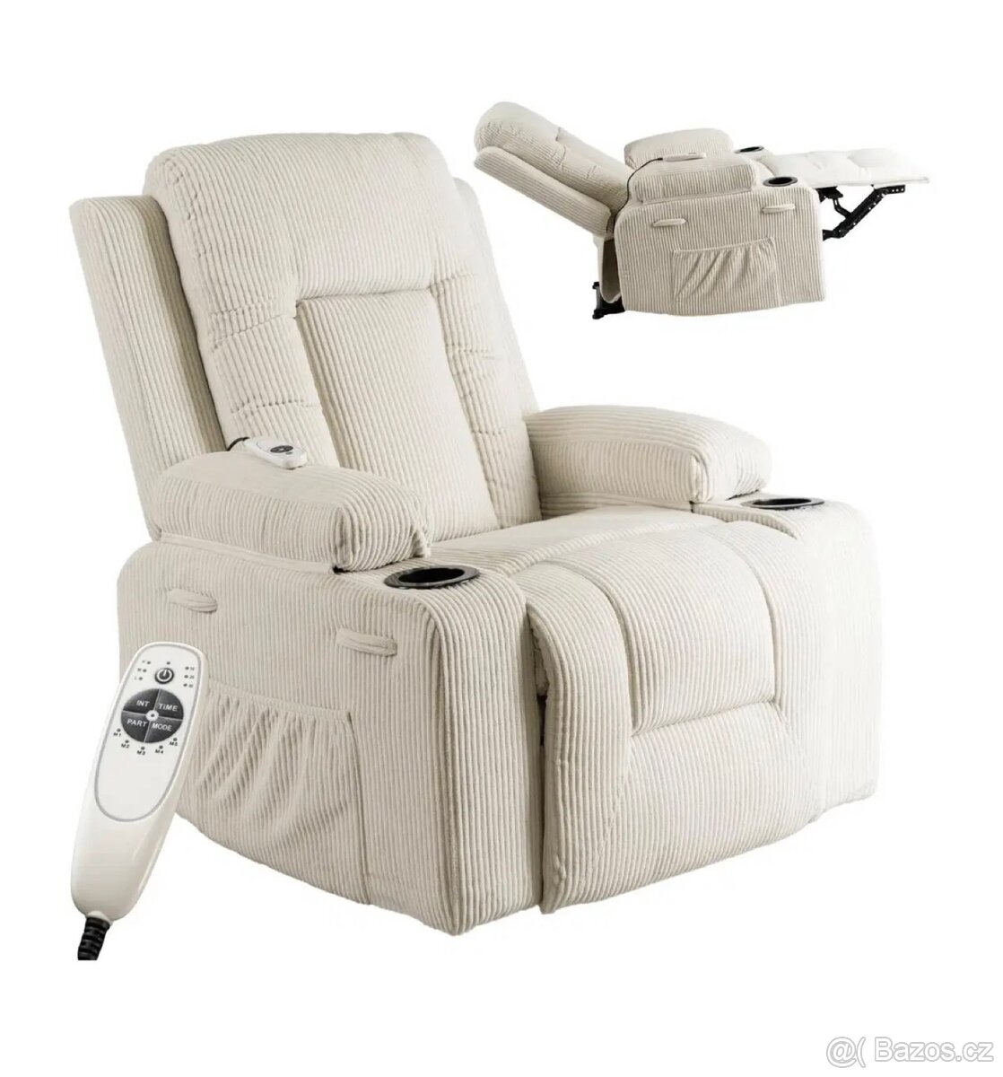 Masažní křeslo (menšester, béžové) - 2