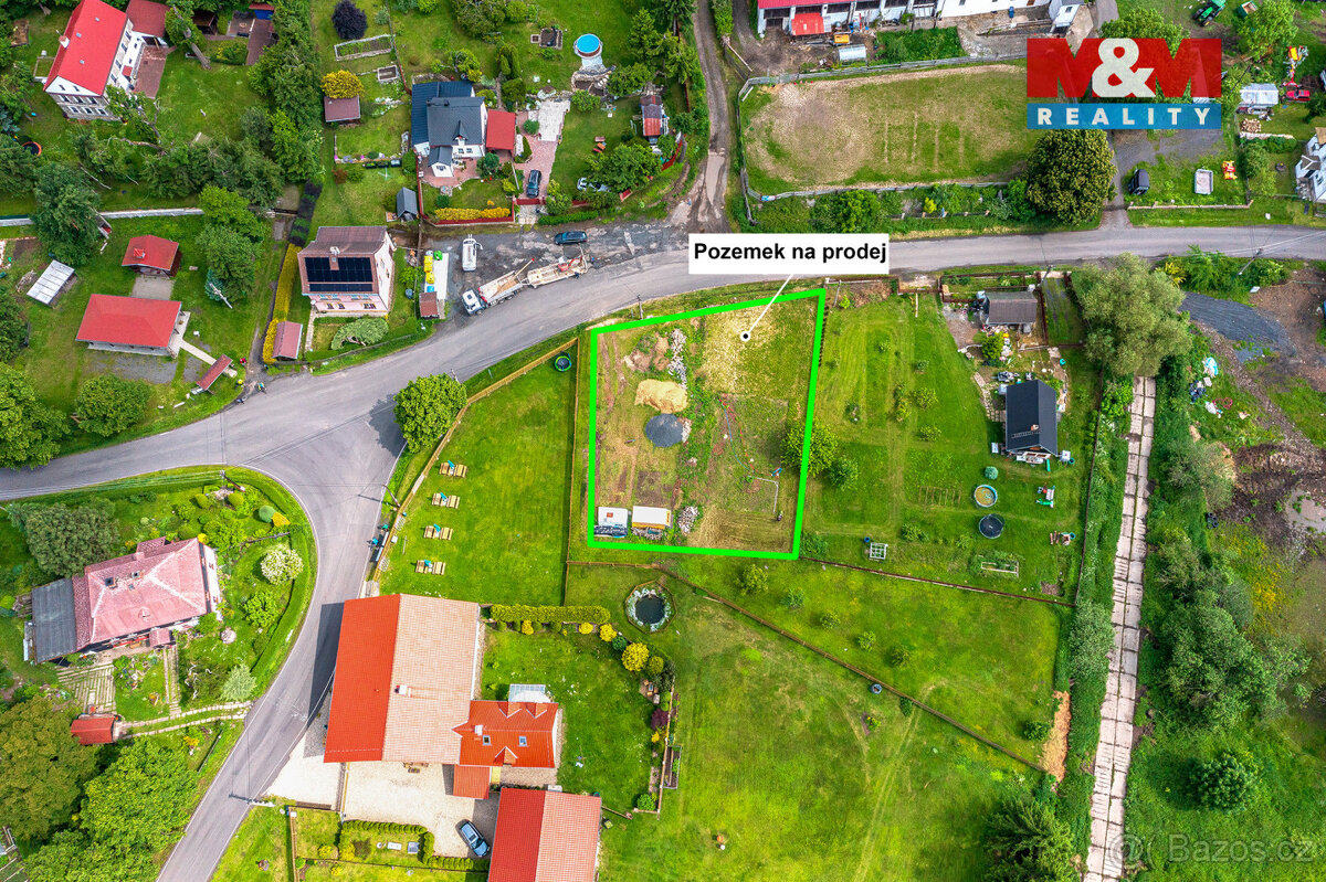 Prodej zasíťovaného pozemku, 1163 m2, Rychnov - Verneřice - 2