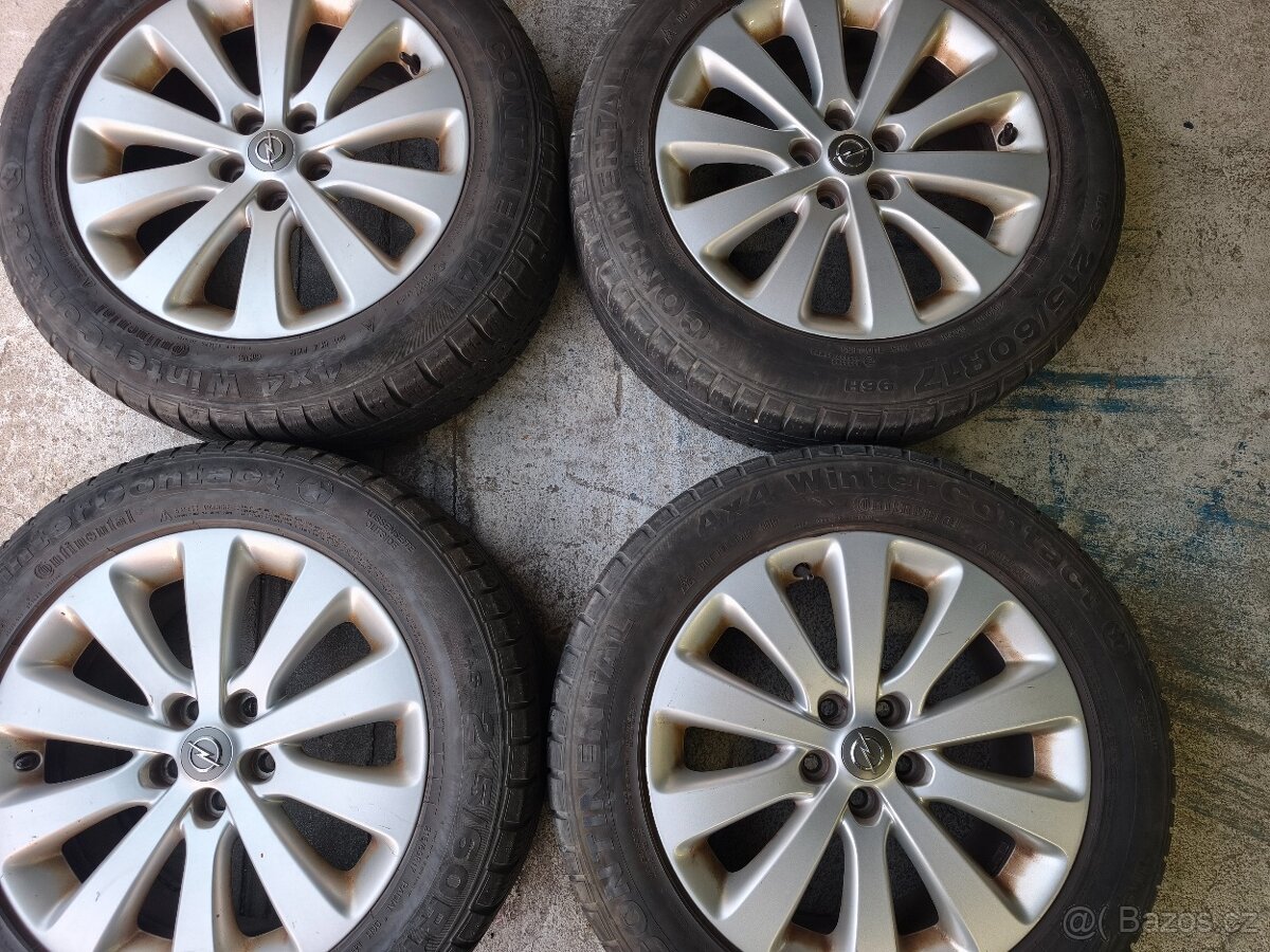 Alu kola 5x105 r17 na Opel Mokka zimní pneumatiky 215/60 r17 - 2