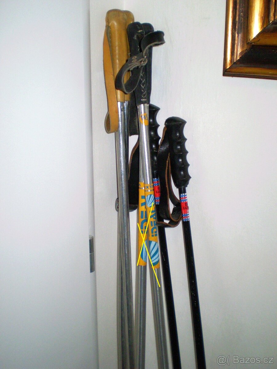 Retro lyžařské duralové hůlky - 2
