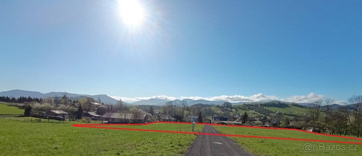 Stavební pozemek s výhledem na hory, Lichnov, 1201 m2 - 2