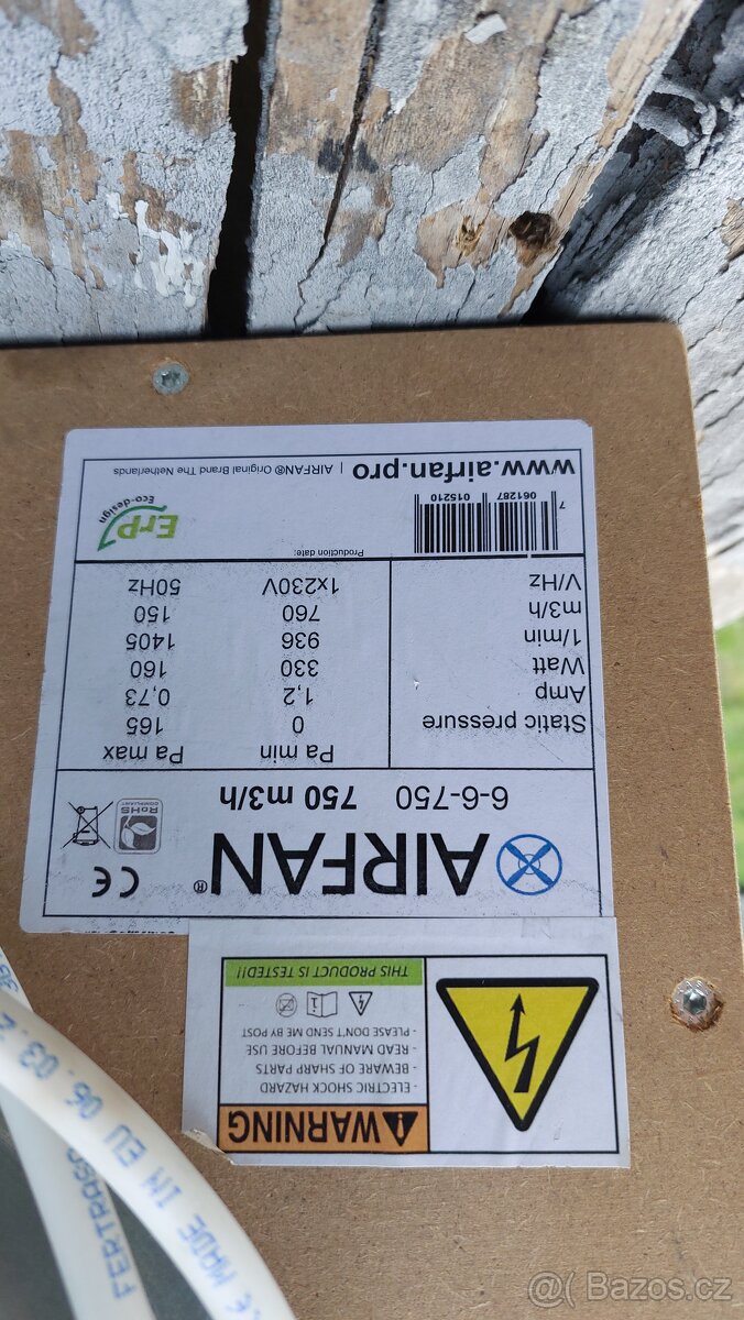 AIRFAN ISO-Box MDF Fan 750 m3/h (6-6-750) - 2