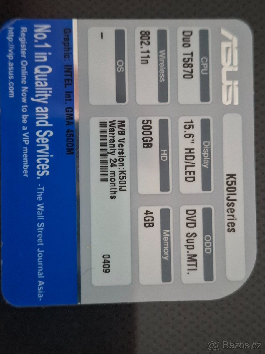 Notebook na náhradní díly - 2