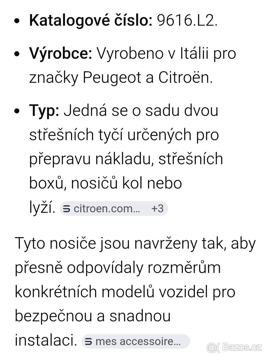 Střešní nosiče pro Peugeot 206 - 2