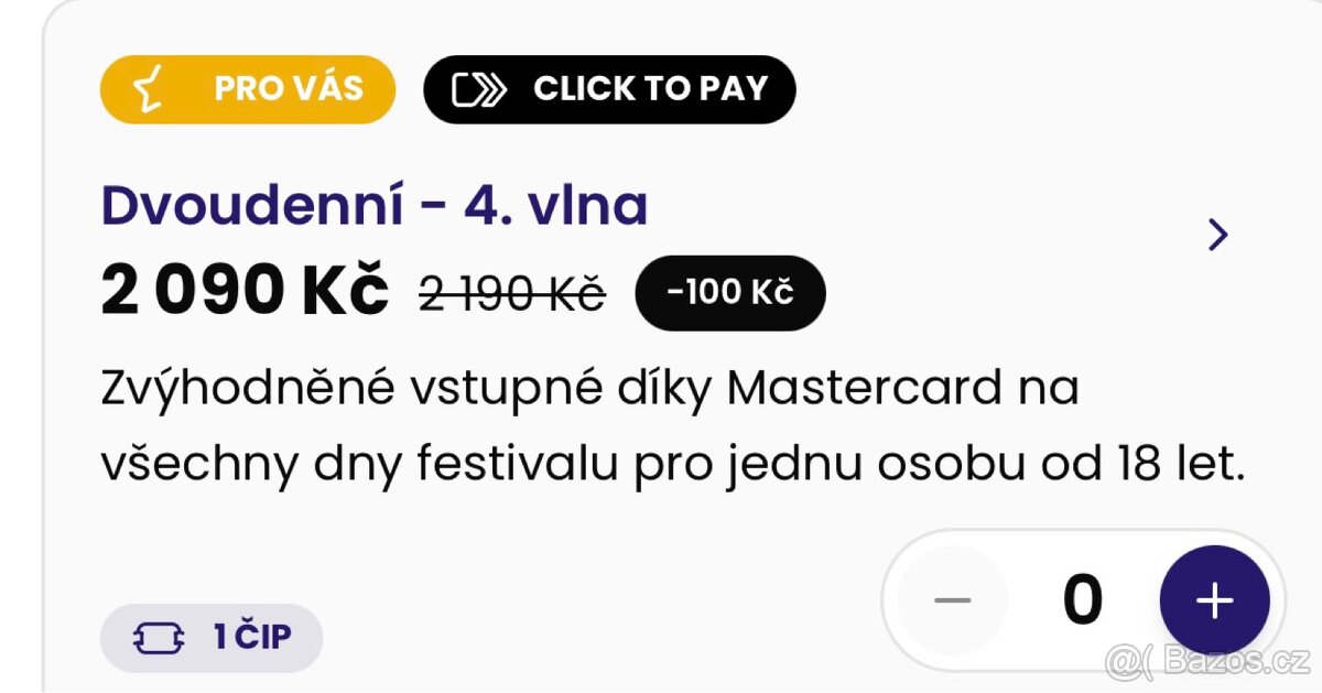 Prodám dvě dvoudenní vstupenky. - 2