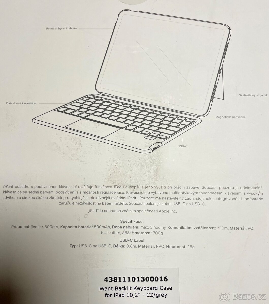 Klávesnice + pouzdro pro Apple iPad 10,2" - 2